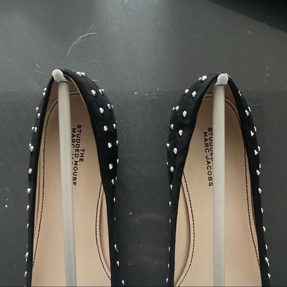 MARC JACOBS The Studded Mouse Signature Suede Ballet Flats Shoes - Picture 9 of 15